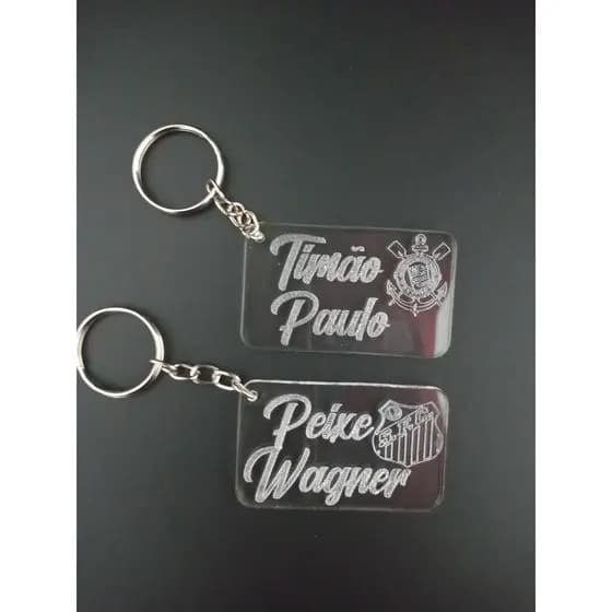 Chaveiro seu time de coração personalizado com seu nome