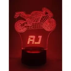 Luminária Led Moto esportiva 3d Motovelocidade RGB 16 cores com controle remoto