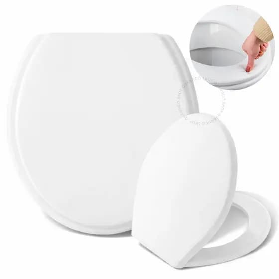 Assento Sanitário 1 2 ou 4 Unidades Tampa Oval Universal Básico Branco Esponja PVC