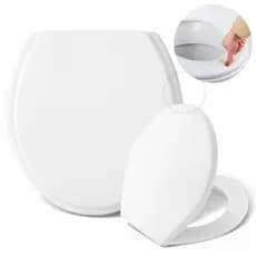 Assento Sanitário 1 2 ou 4 Unidades Tampa Oval Universal Básico Branco Esponja PVC