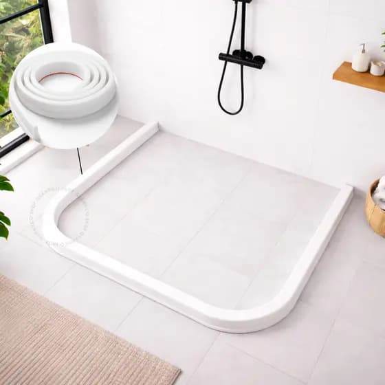 Fita Barreira de Água 1 ou 2 TPE Flexível Autoadesiva 150cm Vedação Box Cozinha Banheiro