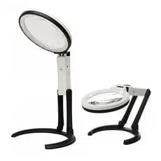 Lupa De Mesa Ou Bancada Eletrônica C/ 10 Leds E Lente 120mm