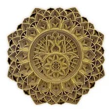 Quadro Mandala 3d Mão De Fátima Hamsá 50cm Com 9 Camadas