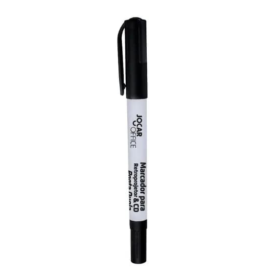 Marcador Retroprojetor Ponta Dupla 1mm E 0.4mm Preto Cx/12