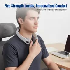 Massageador De Pescoço Com Vibração De Microcorrente , Design Ergonômico , Relaxante Portátil Para Alívio De Ombros E