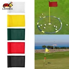 [LAHOMIA] Golf Putting Bandeira Verde Material De Nylon Mini Hole Flag Ball Marker Auxílio De Treinamento Para Uso Em Qu