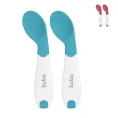 Kit 2 Colheres de Treinamento Termo Sensível Curvadas Muda de Cor Temperatura Buba