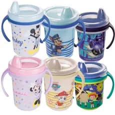 Caneca Trio com Alça e Tampa Bico Disney Mickey Minnie Batman Patrulha Canina 330 ml Plasútil