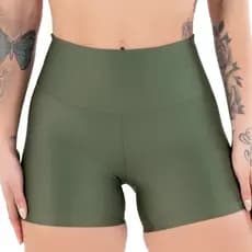 Short Fitness Academia Básico Cintura Alta Sem Transparência Academia Feminino