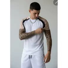 Conjunto masculino detalhes laterais tecido esportivo GF