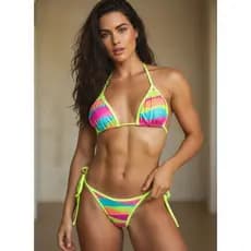 Biquíni Fio Dental Estampado Biquine de amarrar Praia Verão