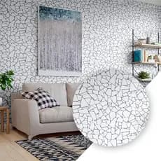 Papel de Parede PVC Marmorizado Preto e Branco, decoração