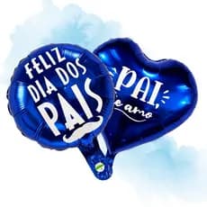 Balão Azul 10" Dia dos Pais 25cm - Feliz dia dos Pais + Pai Te Amo