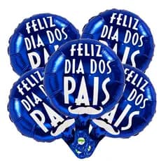 Balão Redondo Azul 10" Dia dos Pais 25cm - Feliz dia dos Pais