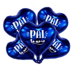 Balão Coração Azul 10" Dia dos Pais 25cm -  Pai Te Amo