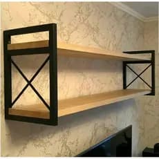 Prateleira x estilo industrial com Ferro e madeira Maciça Rustica 37x20x60cm completa acompanha parafusos