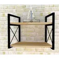 Prateleira X Industrial Com Madeira Maciça Rustica 37x25x60