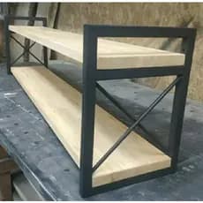 Prateleira X Industrial Com Madeira Maciça Rustica 37x30x60