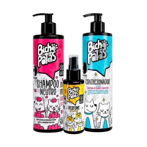 Kit Banho Cães Gatos Shampoo Condicionador Perfume Frutal