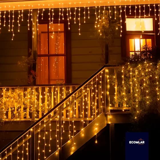 Pisca ou Cascata 400/200 Led's Decoração Enfeite de Natal Festas 10m/5m Fixo ou 8 Funções 110v/220v