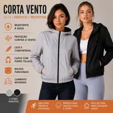 Jaqueta Blusa Corta Vento Feminina Esportiva Corrida Leve Inverno Frio Impermeável Treino Fitness