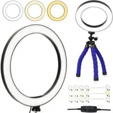 Iluminador Ring Light Anel Luz Led USB 16cm + Tripé Flexível De Mesa