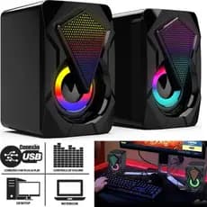 2 Caixas Caixinha De Som Para Computador Notebook Projetor Tv Usb P2 Potente 6w