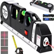 Medidor Nível a Laser Profissional 3 Linhas Trena Régue Bolha Vertical Horizontal