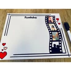 Quadro Lousa Magnética Personalizada com foto / Porta recados com imã de geladeira e caneta magnética / Anotação