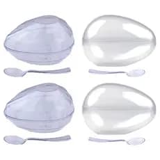 Ovos de acrílico transparentes para pascoa 350G G Grande. Ovo de colher / Embalagem / Lembrancinha / 14x10 cm