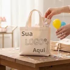 Bolsinha Personalizada Ecobag Algodão 19cmX17cm Pequena para aniversario saquinho de surpresa evento Bolsa