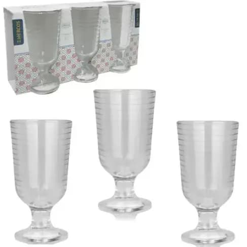 Jogo de taca de vidro para sobremesa braga hercos 3 pcs 200 ml