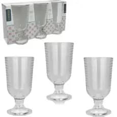 Jogo de taca de vidro para sobremesa braga hercos 3 pcs 200 ml
