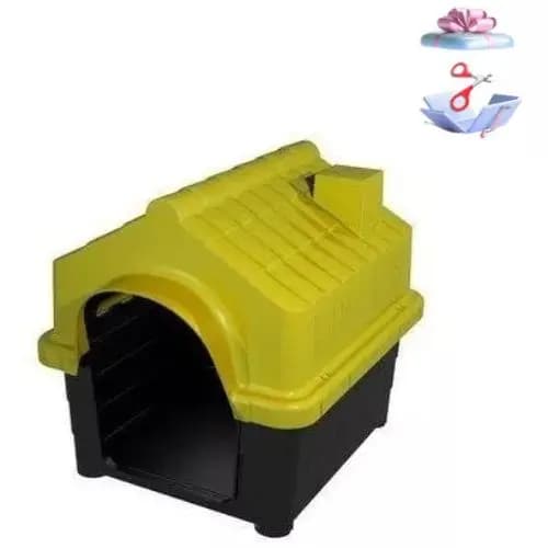 Casinha Casa Para Cachorro Home Class 1 Amarelo + Presente
