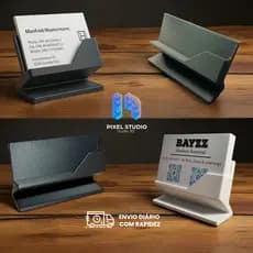Porta Cartão Visitas De Mesa Minimalista