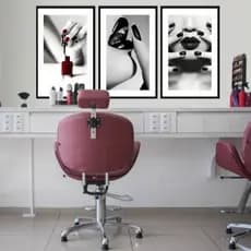 Quadros Decorativos 3Pç 50x30 Manicure Salao de Beleza Cabelereira Empreendedora Mulher Unha Esmalte