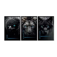 Quadro Decorativo Motivação Foco Execução Disciplina Águia Lobo Leão 50X30 LUXO pREMIUM