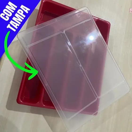 Porta Talheres Com Tampa  de Gaveta Organizador Resistente Cozinha