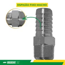 Espigão Fixo Macho 3/8 x 1/2 Haltbar 0438-D Rosca Conexão Ar