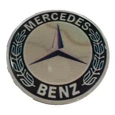 Emblema Logo Alumínio Mercedes-benz Volante 55mm Azul