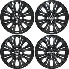 Jogo Calota Aro 15 4pçs Preto Brilho  Vw Gol Saveiro Voyage g246pbj