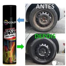 Tinta spray preto brilhante para roda de ferro do veículo secagem rápida alta temperatura