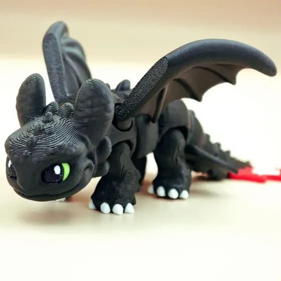 Criaturas Articuladas, Brinquedos Articulados, Animais Articulados - Banguela Chibi, Toothless Chibi