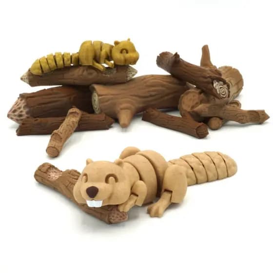 Criaturas Articuladas, Brinquedos Articulados, Animais Articulados - Castor