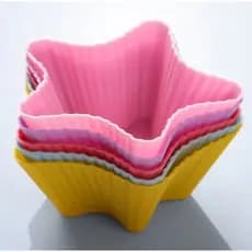 Jogo De 6 Formas Estrela De Silicone Mini Bolo Cupcake Doce Cozinha Pronta Entrega