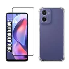Pelicula Vidro 3D Para Moto G05 + Capa Capinha Anti Shock