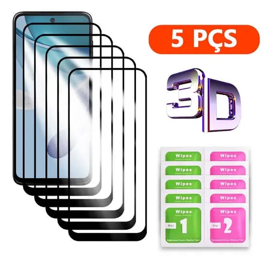 Kit 5 Película 3D Vidro Temperado Para Motorola Moto G84 G54 G34 G24 G14 G04 G73 G53  G82 G52 G62 G71 G51  G60 G50