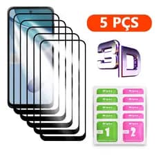 Kit 5 Película 3D Vidro Temperado Para Motorola Moto G84 G54 G34 G24 G14 G04 G73 G53  G82 G52 G62 G71 G51  G60 G50