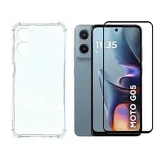 Para Motorola Moto G05 - Capa Capinha Case Anti Impacto + Pelicula de Vidro Temperado 3d