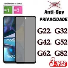 Película Privacidade 3D Anti Spy MOTO G22 G32 G42 G52 G62 G82